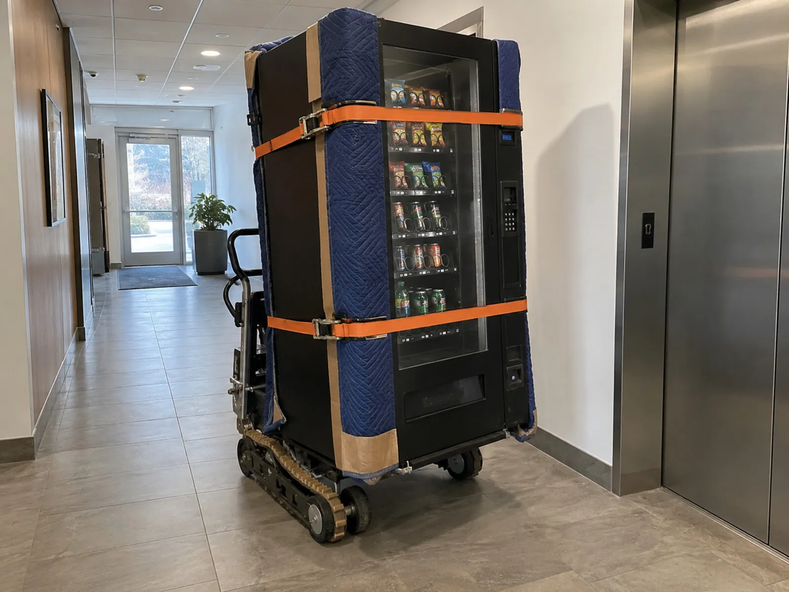 Automat vendingowy zabezpieczony do relokacji